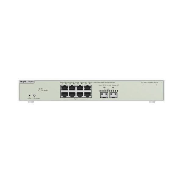 Reyee Switch Cloud Gerenciável L3 com 8 PoE RJ45+2 SFP+ - RG-NBS5300-8MG2XS-UP - Image 2