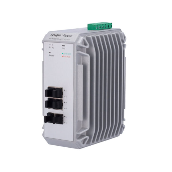 Reyee Switch Industrial PoE Cloud Capa 2 com 4 RJ45 10/100/1000 Mbps+2 Portas SFP - RG-NIS3100-4GT2SFP-HP