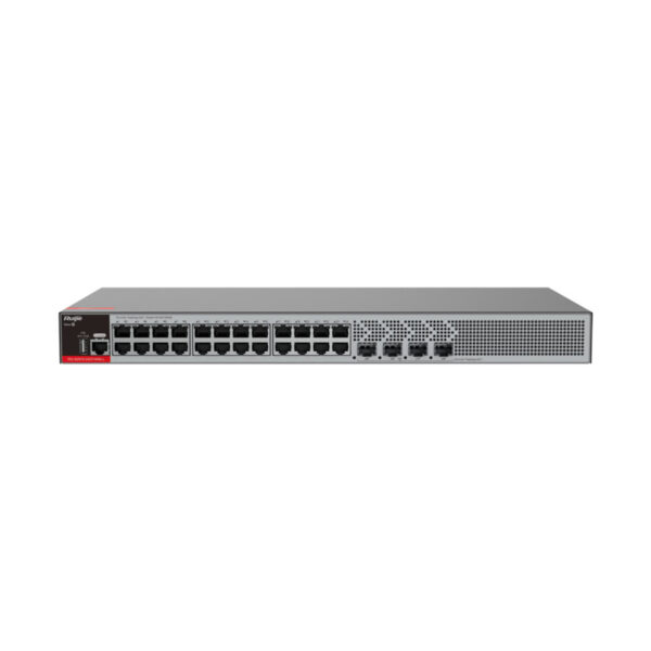 Ruijie Switch Cloud Gerenciável L2+ com 24 RJ45+4 SFP+1 Consola+1 USB- RG-S2915-24GT4MS-L