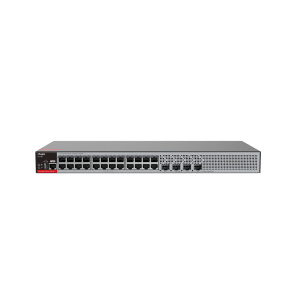 Ruijie Switch PoE Cloud Gerenciável L2+ com 24 RJ45+4 SFP+1 Consola+1 USB - RG-S2915-24GT4MS-P-L