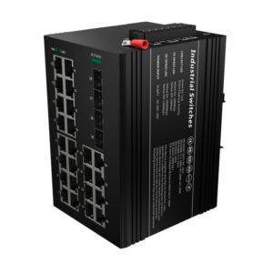 Switch PoE - Montagem em carril DIN com 24 RJ45 Gigabit+4 SFP Gigabit