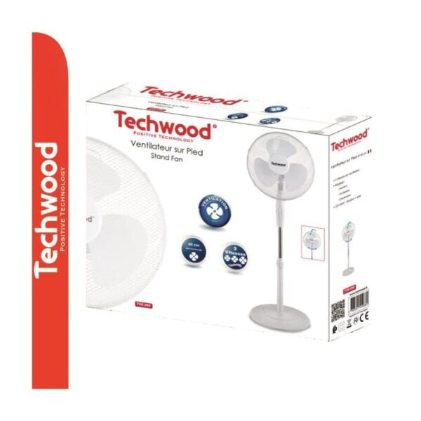 Ventoinha De Pé Ø40cm Preto/Branco TECHWOOD - TVE-499 - Image 4