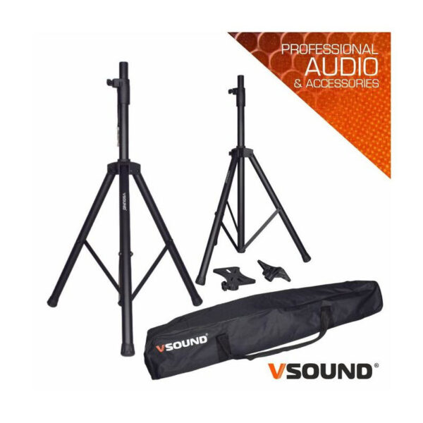 Conjunto 2 Suportes P/ Colunas até 30Kg C/ Bolsa VSOUND - VSTR4A