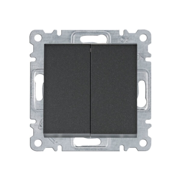 Lumina - Comutador de Escada Duplo - Branco/Prata/Preto Hager - Image 3