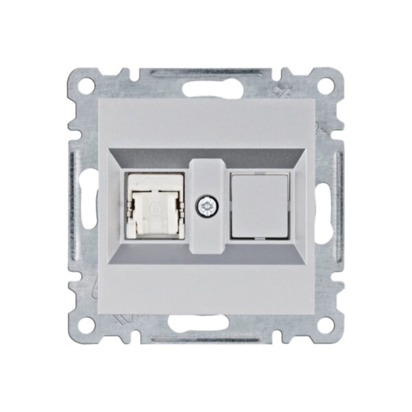 Lumina - RJ45 Cat.6 FTP Simples - Branco/Prata/Preto Hager - Image 2