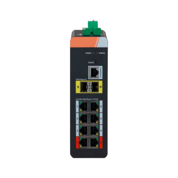 Switch PoE X-Security Carril DIN com 8 PoE RJ45+2 SFP de fibra+1 Consola - XS-SWI1008HIPOE-MGF-120-DIN - Image 3