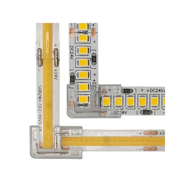 Kit 10 unid. Conector De União L Mini Transparente Para Fita LED – COB + SMD – 8mm – IP20 - Image 3
