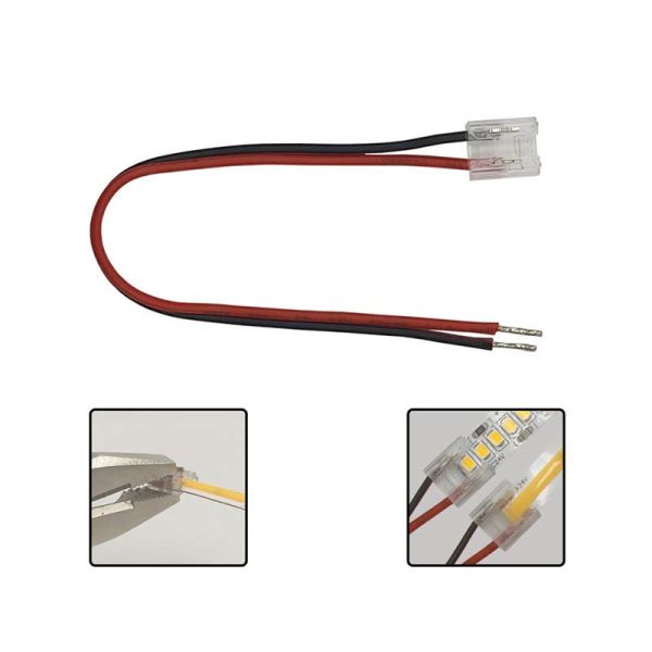 Kit 10 unid. Conector Transparente com Cabo para Fitas LED COB + SMD – 8mm – IP20 - Image 4