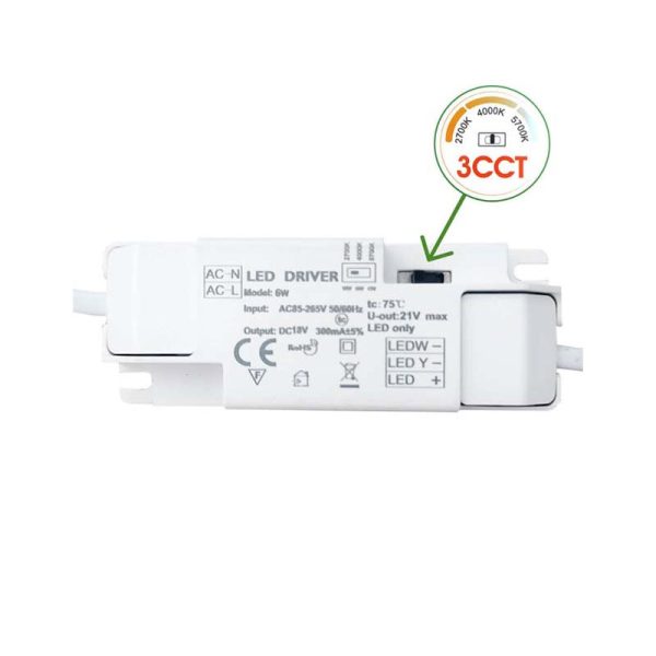 Painel Encastrar Redondo 6W 3CCT Chip Led OSRAM - Image 2