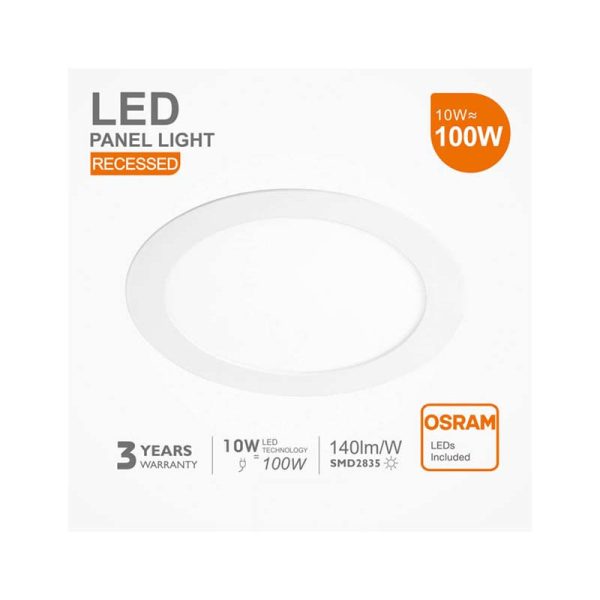 Painel Encastrar Redondo 10W 3CCT Chip Led OSRAM - Image 4