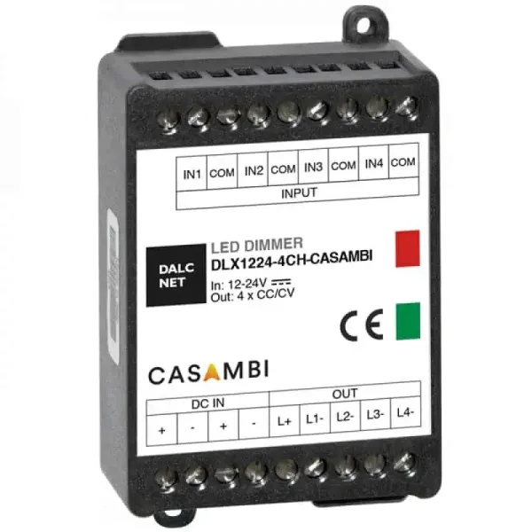 Controlador Dimmer 4x5A Casambi + Push Dalcnet