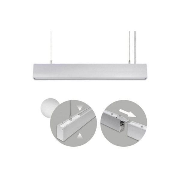 Linea Led Suspensa Dupla Alumínio 120cms IP20