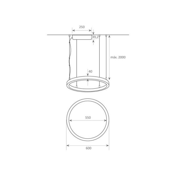 Suspensão Redonda Branca Uso Intensivo 37W 3330lm - Image 3