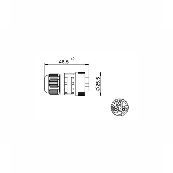 Conector de Plugue WP3/M IP68 Tekox - 802081012 - Image 2