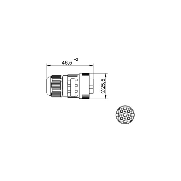 Conector de Plugue WP4/M IP68 Tekox - 802081013 - Image 2
