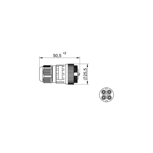 Conector de Soquete WP4/H IP68 Tekox - 802081023 - Image 2