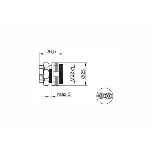 Conector de Montagem em Painel WP2/EM Plug IP68 Tekox - 802081041 - Image 2