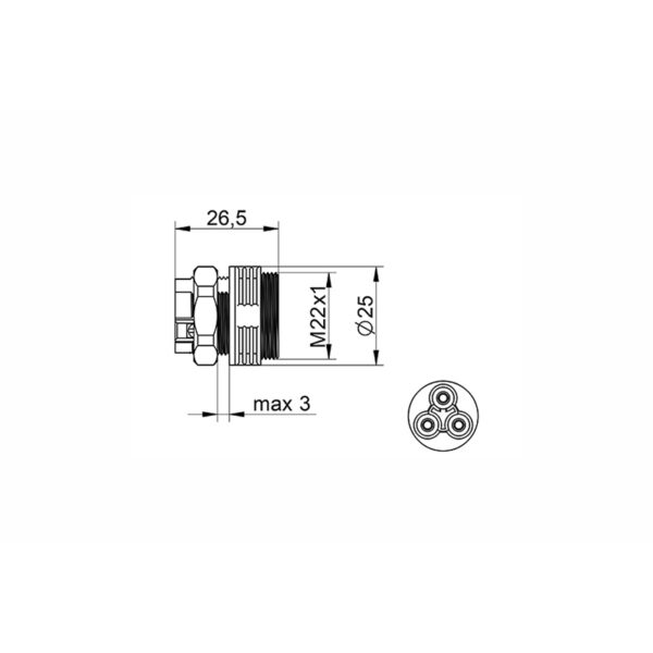 Conector de Montagem em Painel WP3/EM Plug IP68 Tekox - 802081042 - Image 2