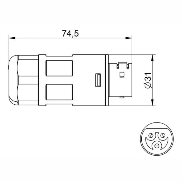 Conector de Plugue WP3/M32 IP68 Tekox - 802081045 - Image 2