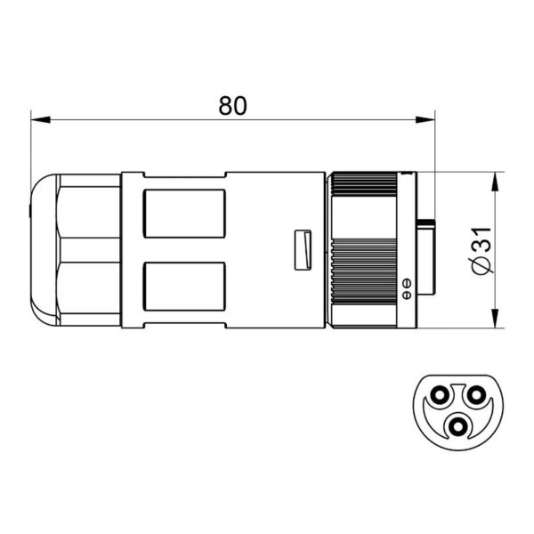 Conector de Soquete WP3/H32 IP68 Tekox - 802081046 - Image 2