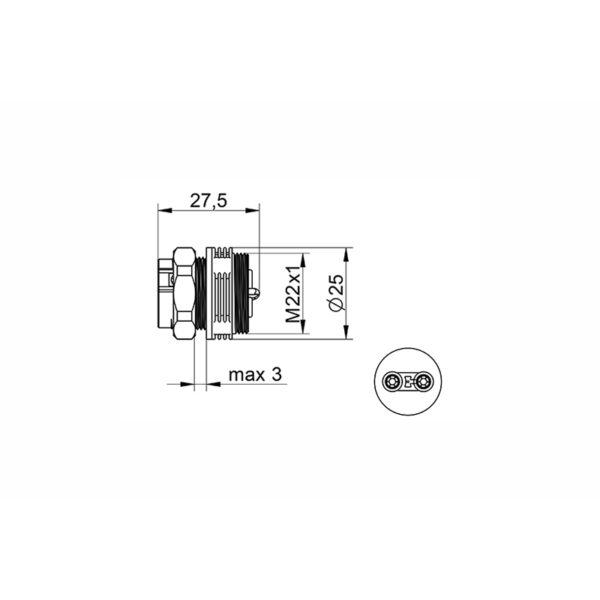 Conector de Montagem em Painel WP2/EH Socket IP68 Tekox - 802081051 - Image 2