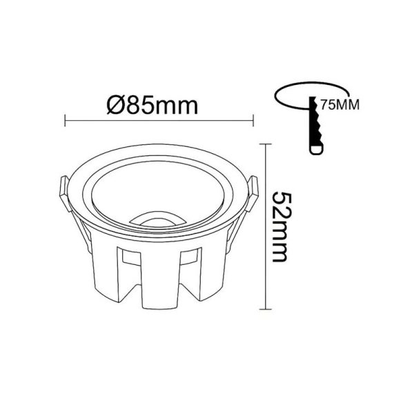 Foco Embutir Redondo Branco Fixo 12W/9W/6W 3CCT 130lm/w Chip BRIDGELUX - Image 5
