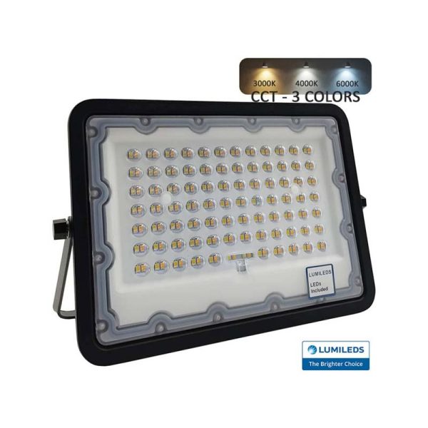 Projetor IPAD Cinza 100W 3CCT 11000Lm Led Lumileds IP65 5 Anos Garantia