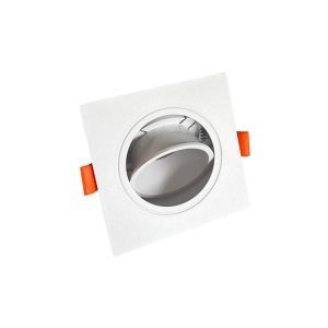 Aro GU-10 Orientável Quadrado Branco (POLICARBONATO)