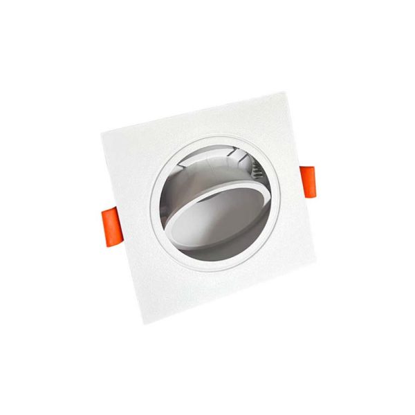 Aro GU-10 Orientável Quadrado Branco (POLICARBONATO)