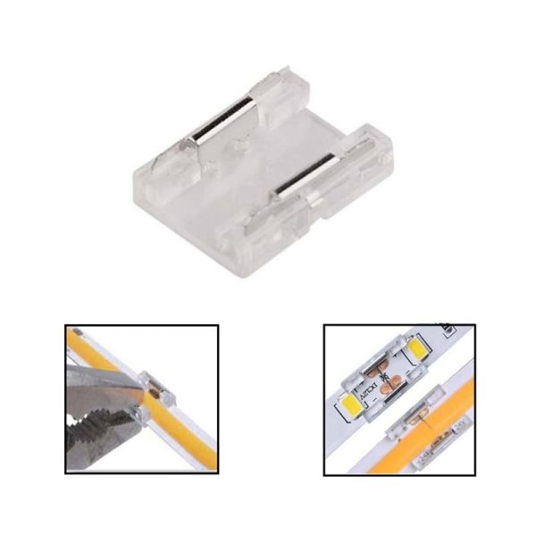 Kit 10 unid. Conector De União Transparente Para Fita Led – COB + SMD – 10mm – IP20