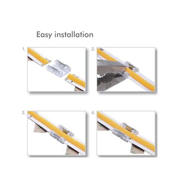 Kit 10 unid. Conector De União Transparente Para Fita Led – COB + SMD – 10mm – IP20 - Image 6