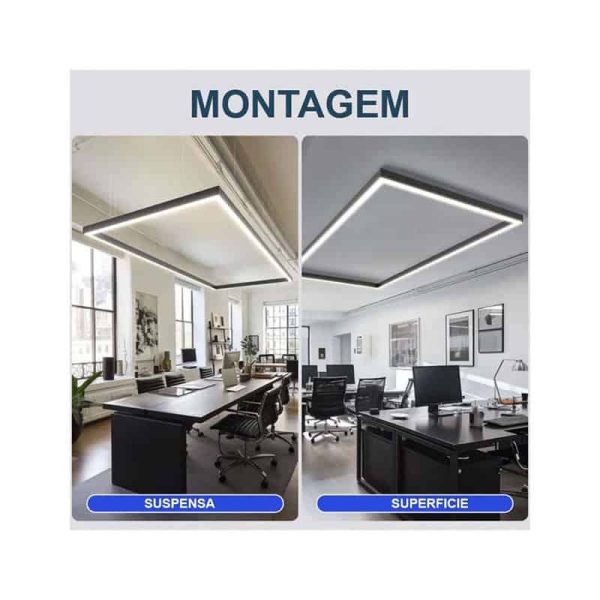 Linea Led Suspensa Preto 120cms 40w 3CCT 140Lm/w Driver Lifud - Image 6