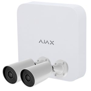 Kit de Videovigilância Ajax com Gravador NVR Ajax de 8 canais e 2 x câmara bullet 5 Mpx Ajax - AJ-NVRKIT108-2XBULLET-W