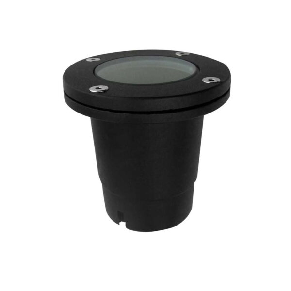 Projetor Pavimento Redondo GU-10 Aro PRETO IP65