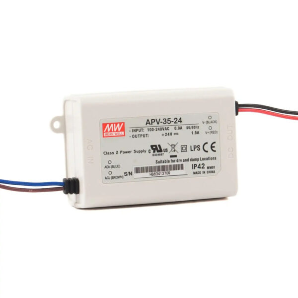 Fonte de Alimentação Mean Well 24Vdc 35W IP42 APV