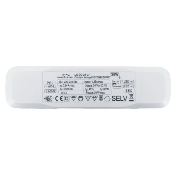 Fonte de Alimentação PFC Eagle Rise 24Vdc 30W 1.25A IP20 LS