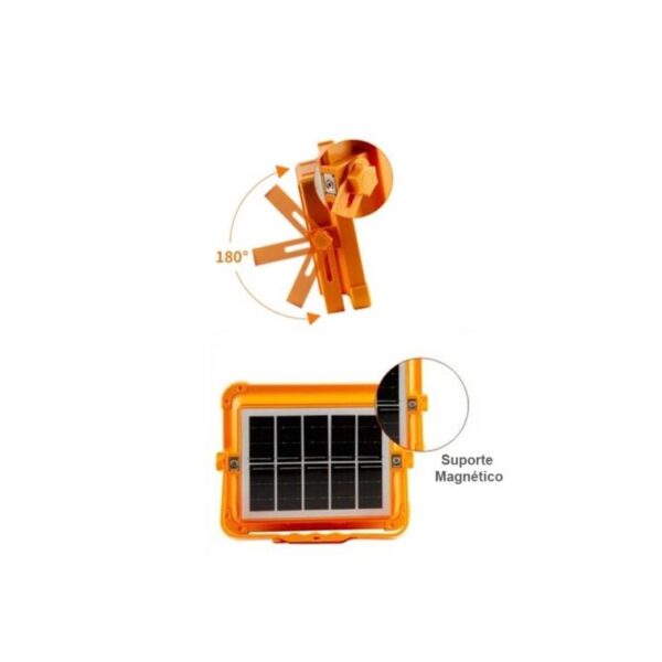 Projector Solar Portatil 200w CCT+Azul/Vermelho IP65 + Carregamento USB - Image 3
