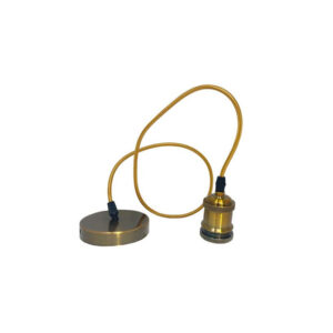 Suspensão Pendant E27 Bronze – Cabo Têxtil