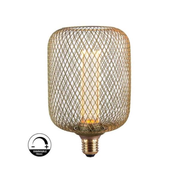 Lâmpada E27 LED 4W 1800K Dimável Rede Metal Gold Ø105mm