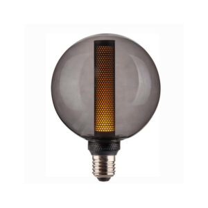 Lâmpada E27 LED 4W G125 3000K 5Lm – Vidro Fumê Preto