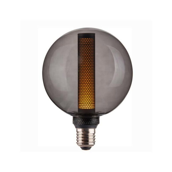 Lâmpada E27 LED 4W G125 3000K 5Lm – Vidro Fumê Preto