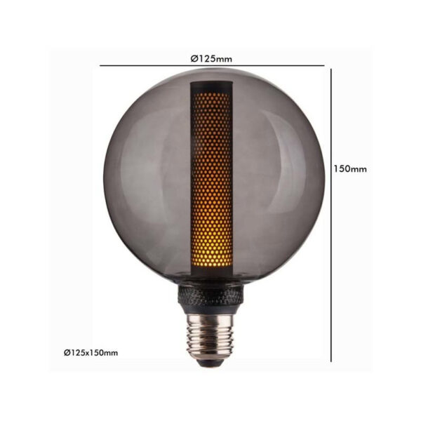 Lâmpada E27 LED 4W G125 3000K 5Lm – Vidro Fumê Preto - Image 4