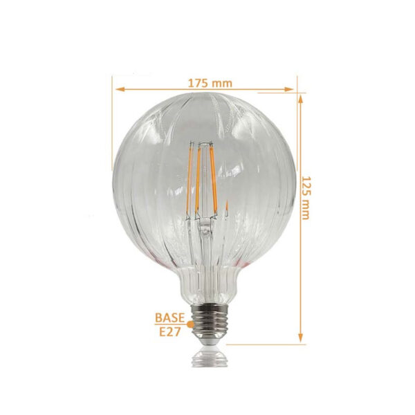 Lâmpada E27 LED Filamento 6W Ø175mm 1800K - Image 2