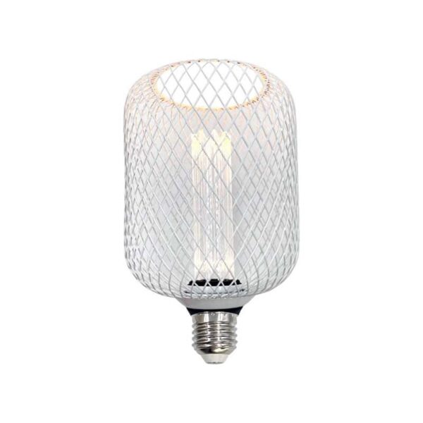 Lâmpada E27 LED 4W 2200K Rede Metal Branco Ø105mm