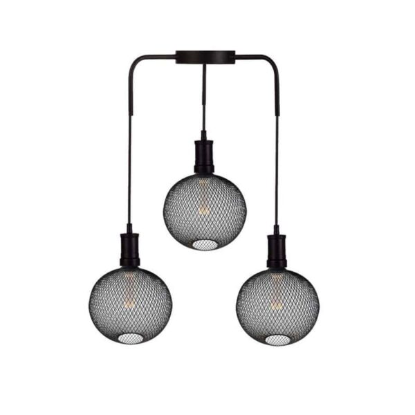 Lâmpada E27 LED 4W Redonda 2200K Rede Metal Preto Ø200mm - Image 2