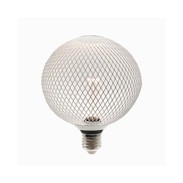 Lâmpada E27 LED 4W Redonda 2200K Rede Metal Branco Ø200mm