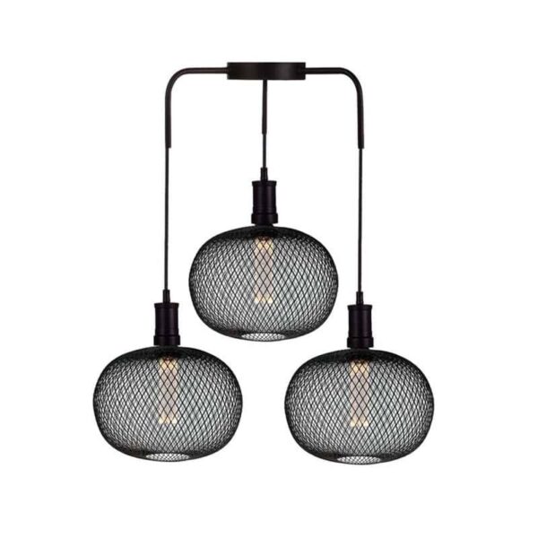 Lâmpada E27 LED 4W Redonda 2200K Rede Metal Preto Ø220 - Image 3