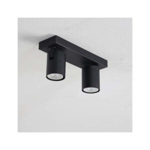 Aplique De Teto Preto Para 2x GU10