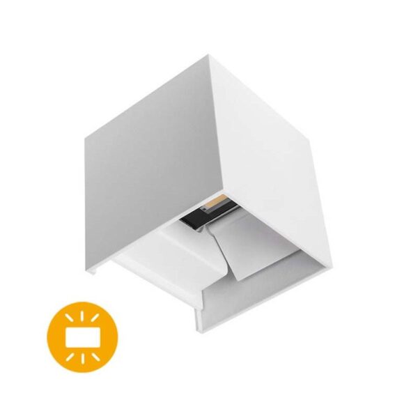 Aplique de Parede Cubo Branco 3w+3w 3CCT 480Lm Ângulo Ajustável IP65 - Image 2