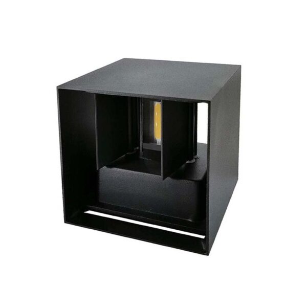 Aplique de Parede Cubo Preto 3w+3w 3CCT 480Lm Ângulo Ajustável IP65 - Image 2